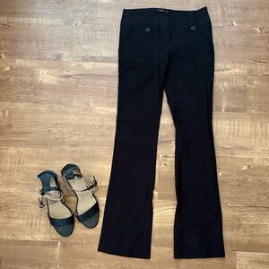 Papaya Black Boot Cut Dress Pants with Button Pocket Details
